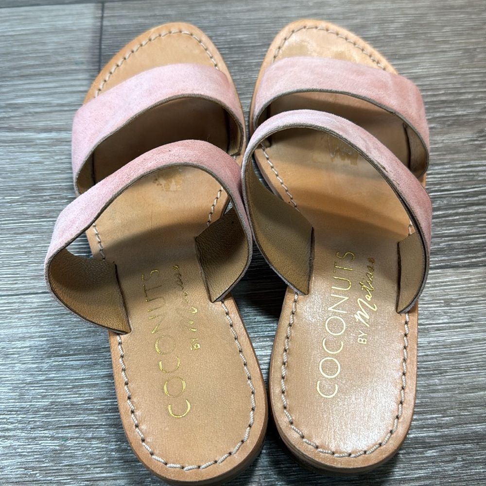 Coconuts by Matisse pink leat sandals woman's size 7 (d181) - Picture 3 of 8